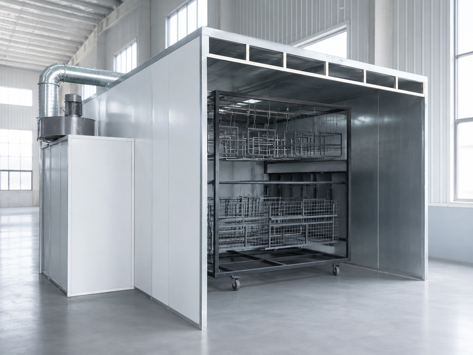 Powder coating process for metal bed frame components