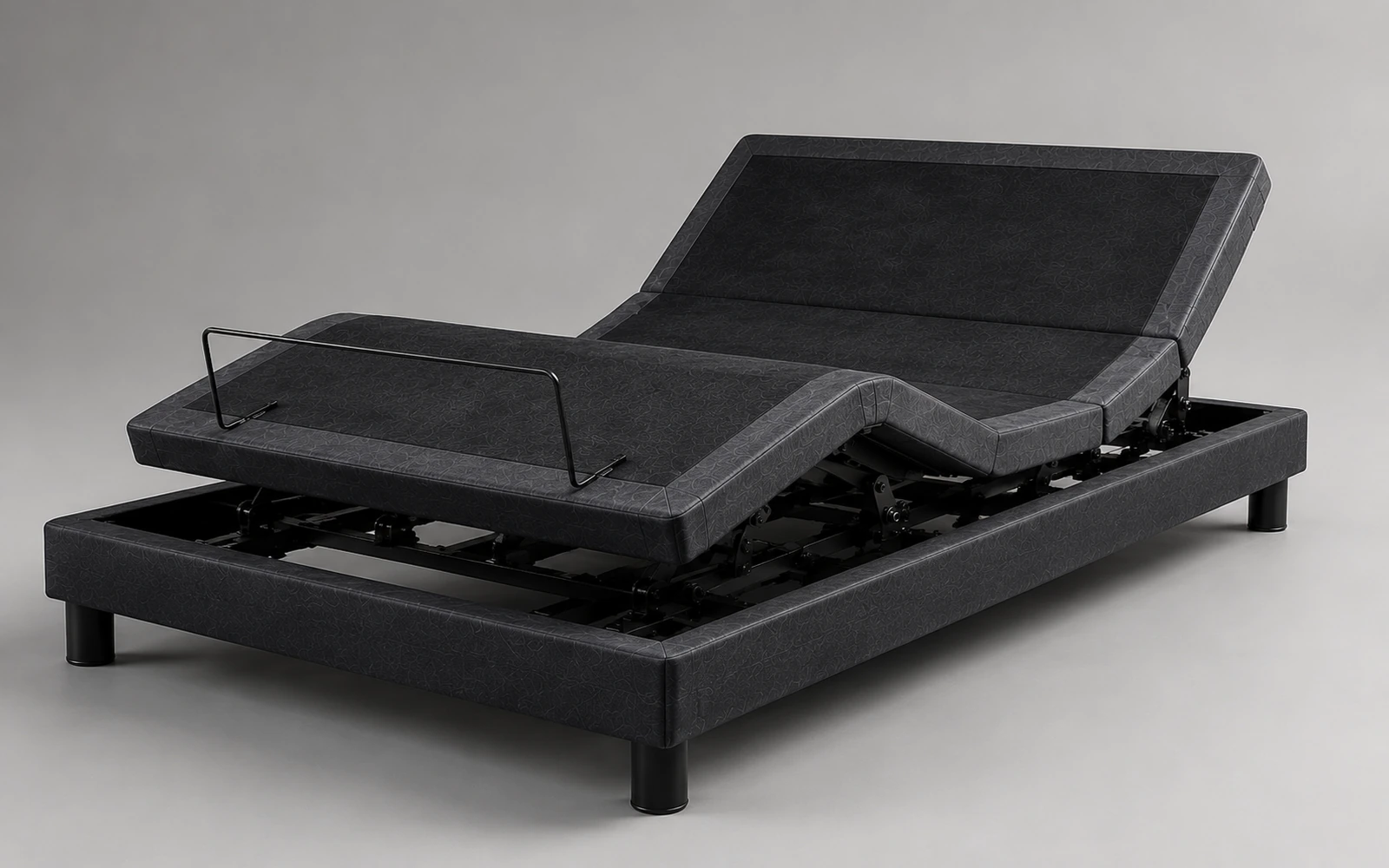 E2 American-style adjustable bed base in a clean technical studio view