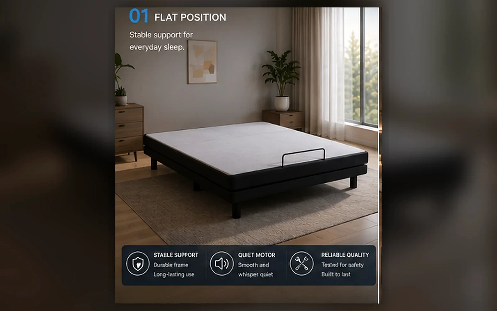 E2 American-Style Adjustable Bed Base product view 1