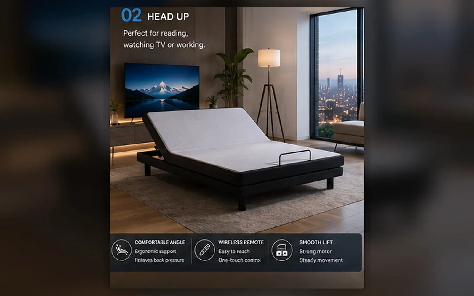 E2 American-Style Adjustable Bed Base product view 2