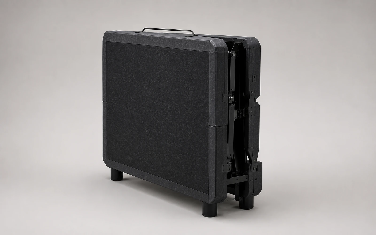 E3 foldable adjustable bed base shown in its folded form