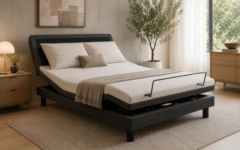 E3 foldable adjustable bed base integrated into a modern bedroom