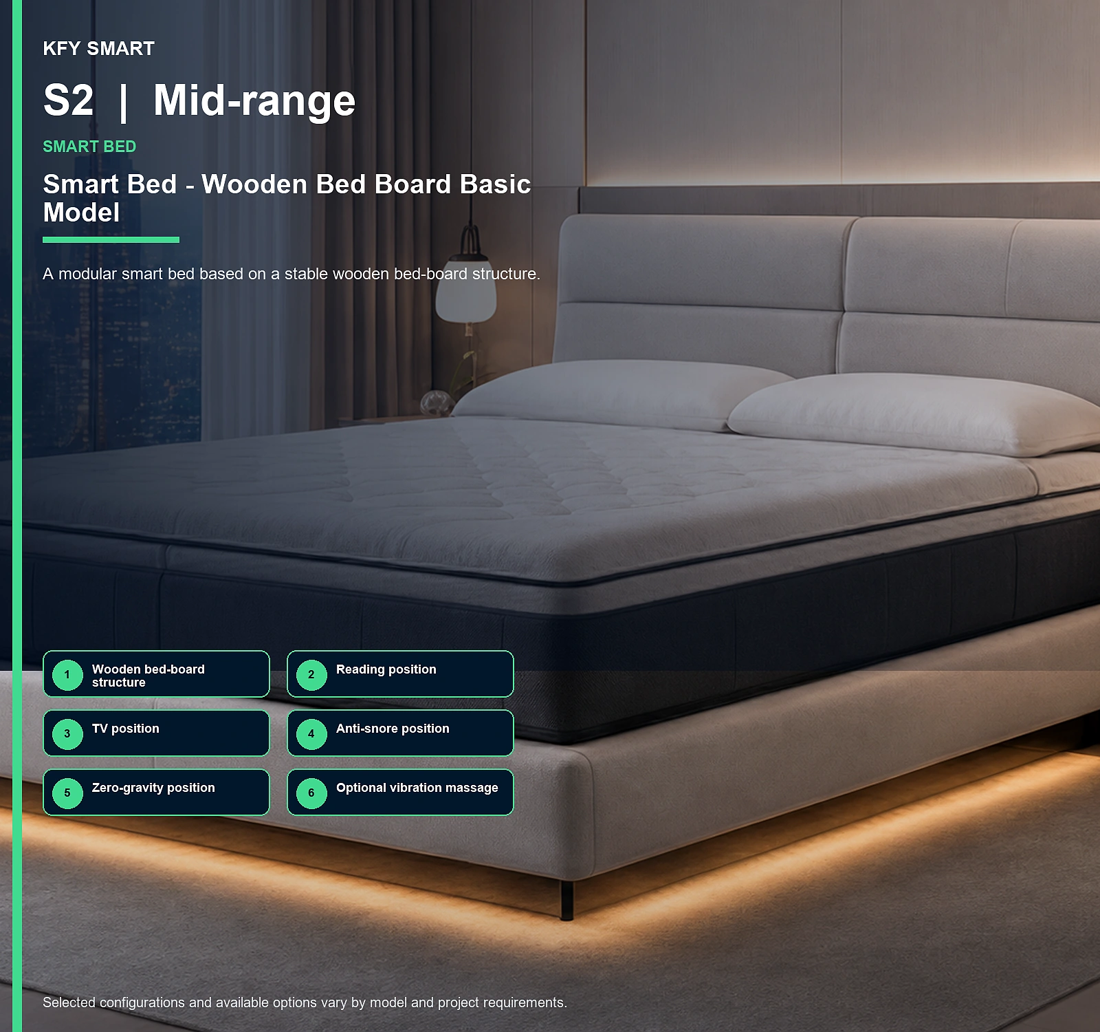 S2 Smart Bed - Wooden Bed Board Basic Model Product Overview