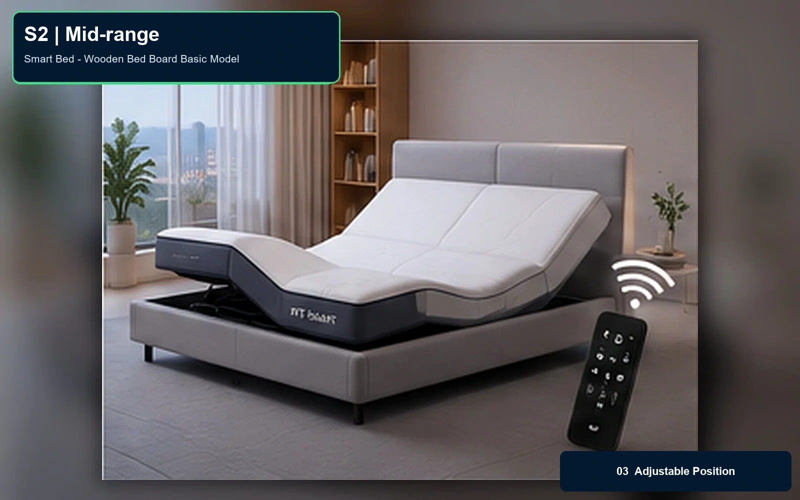 S2 Smart Bed - Wooden Bed Board Basic Model product view 3