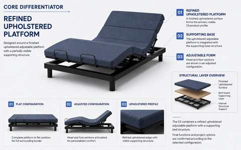 S3 refined upholstered platform