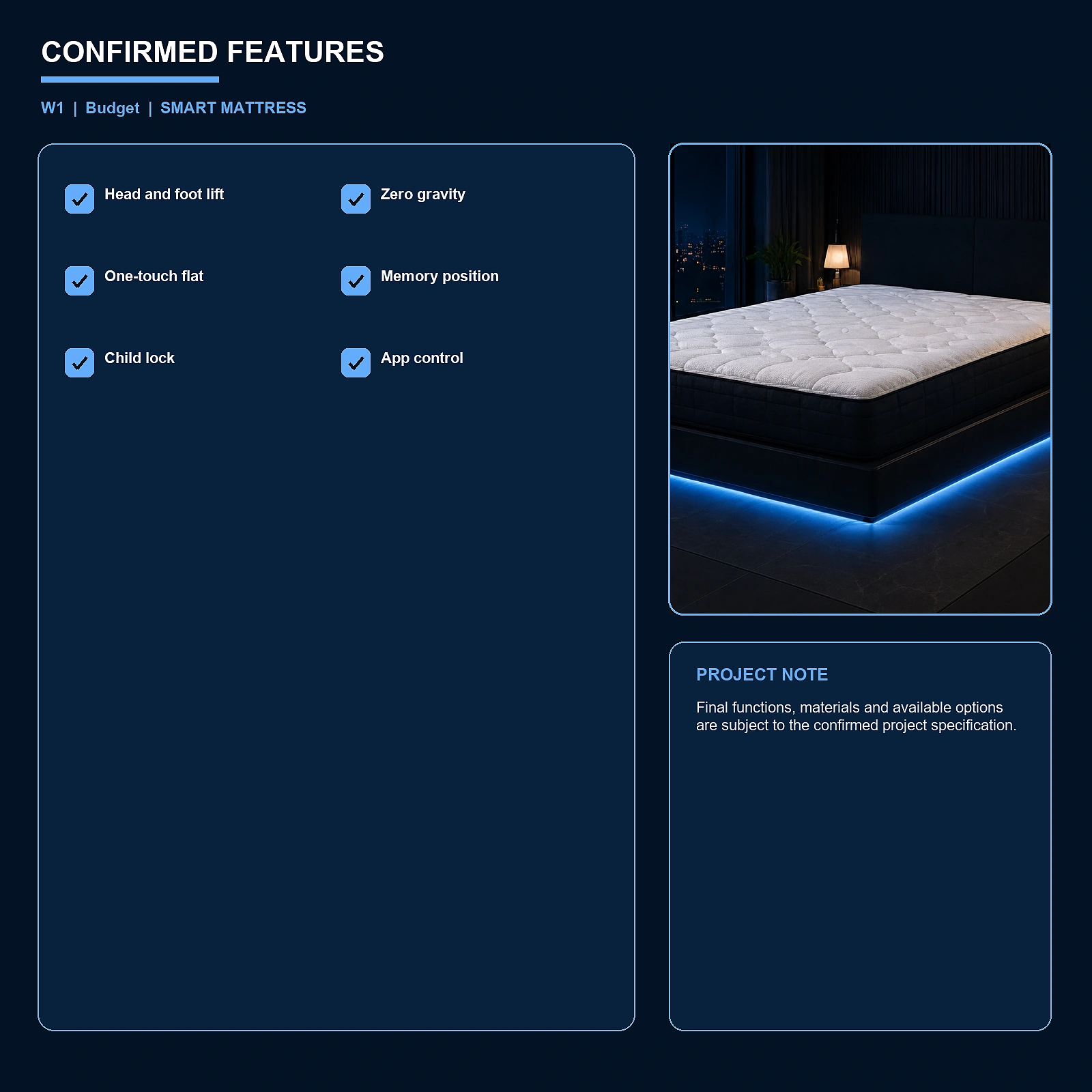 W1 10-Inch Smart Mattress Key Features