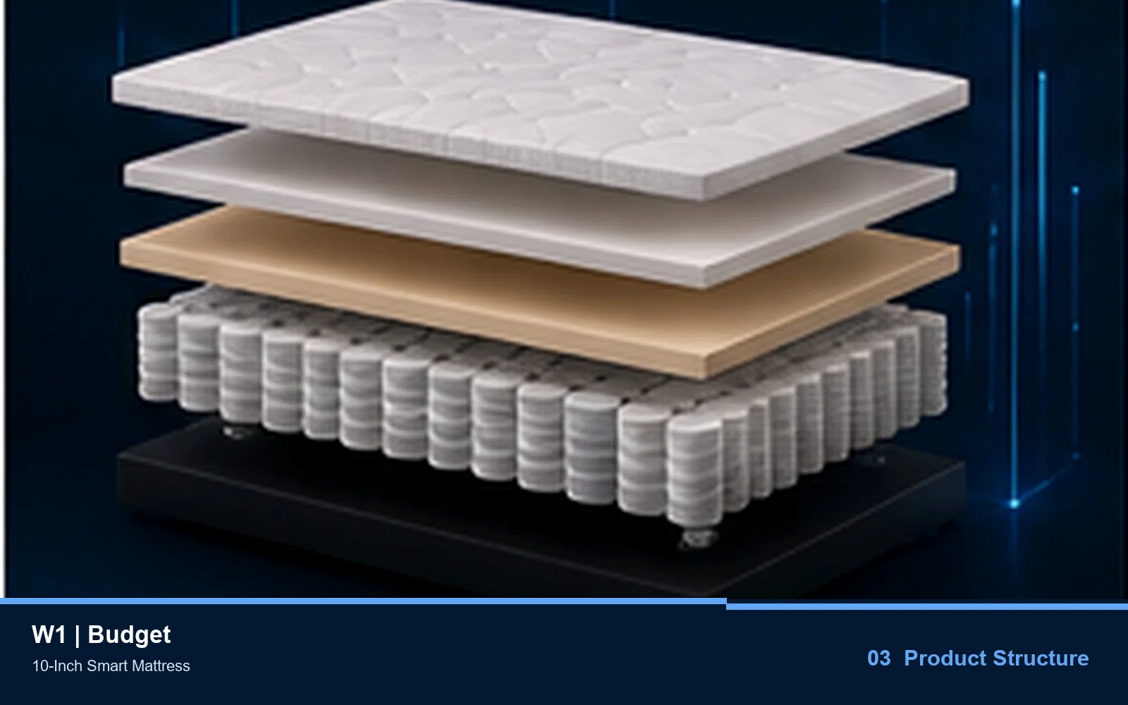 W1 10-Inch Smart Mattress product view 3