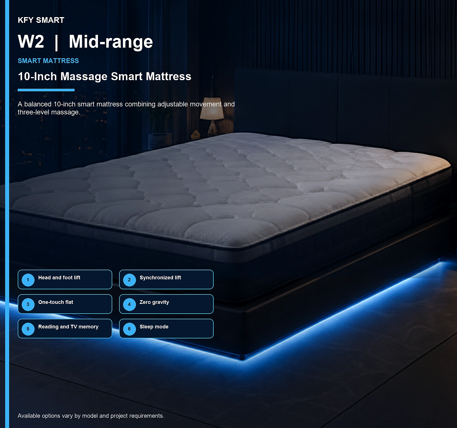 W2 10-Inch Massage Smart Mattress Product Overview