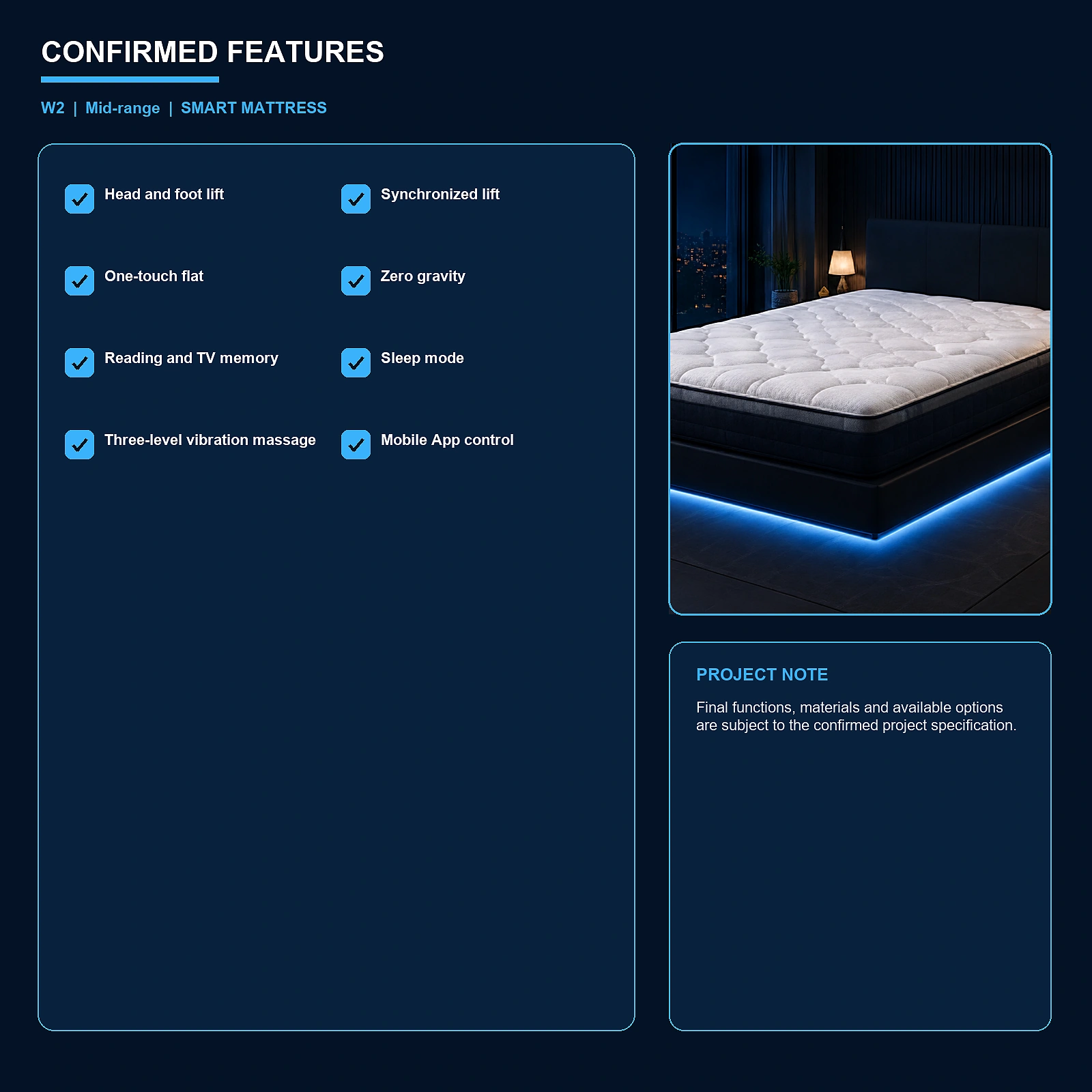 W2 10-Inch Massage Smart Mattress Key Features