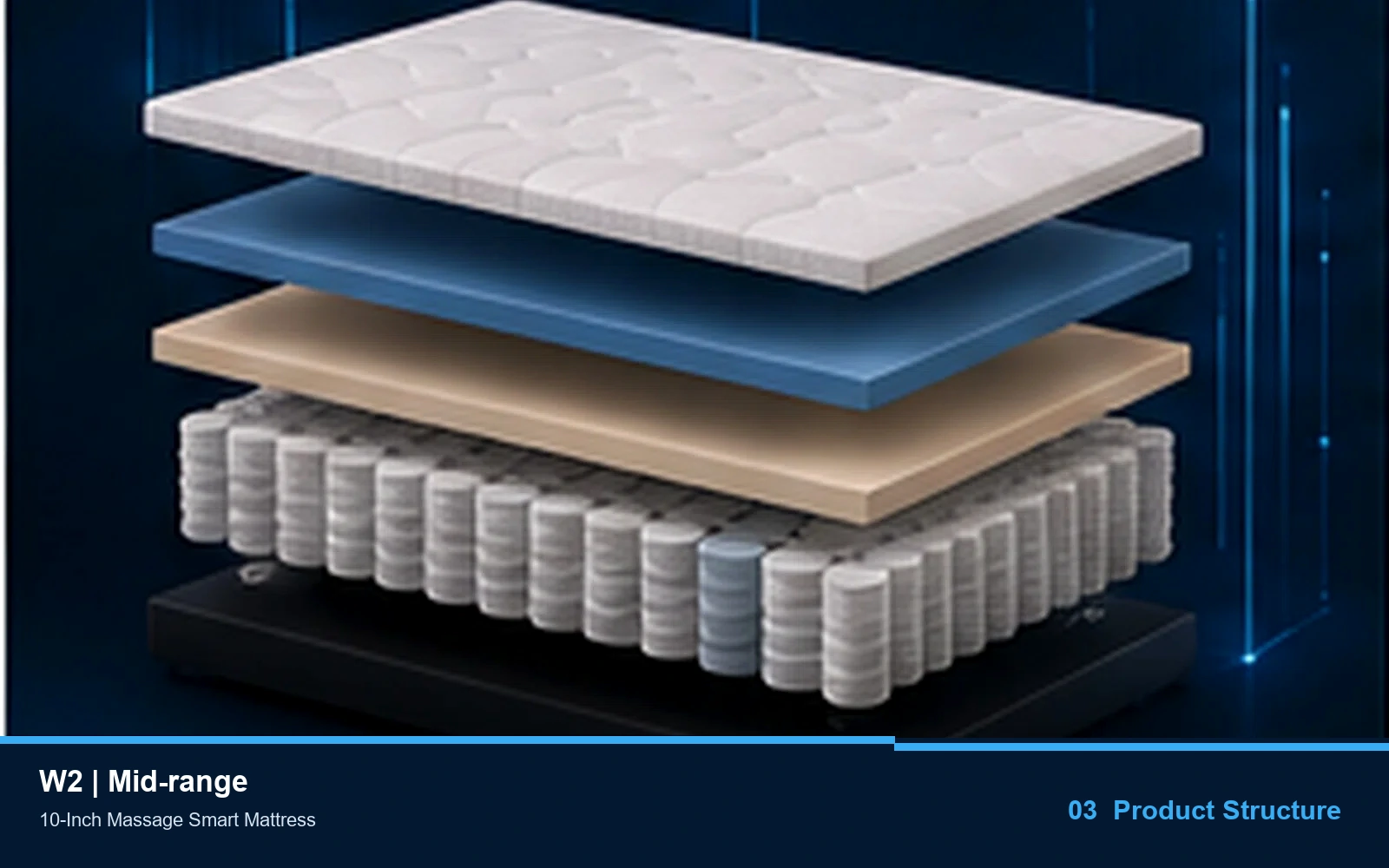 W2 10-Inch Massage Smart Mattress product view 3