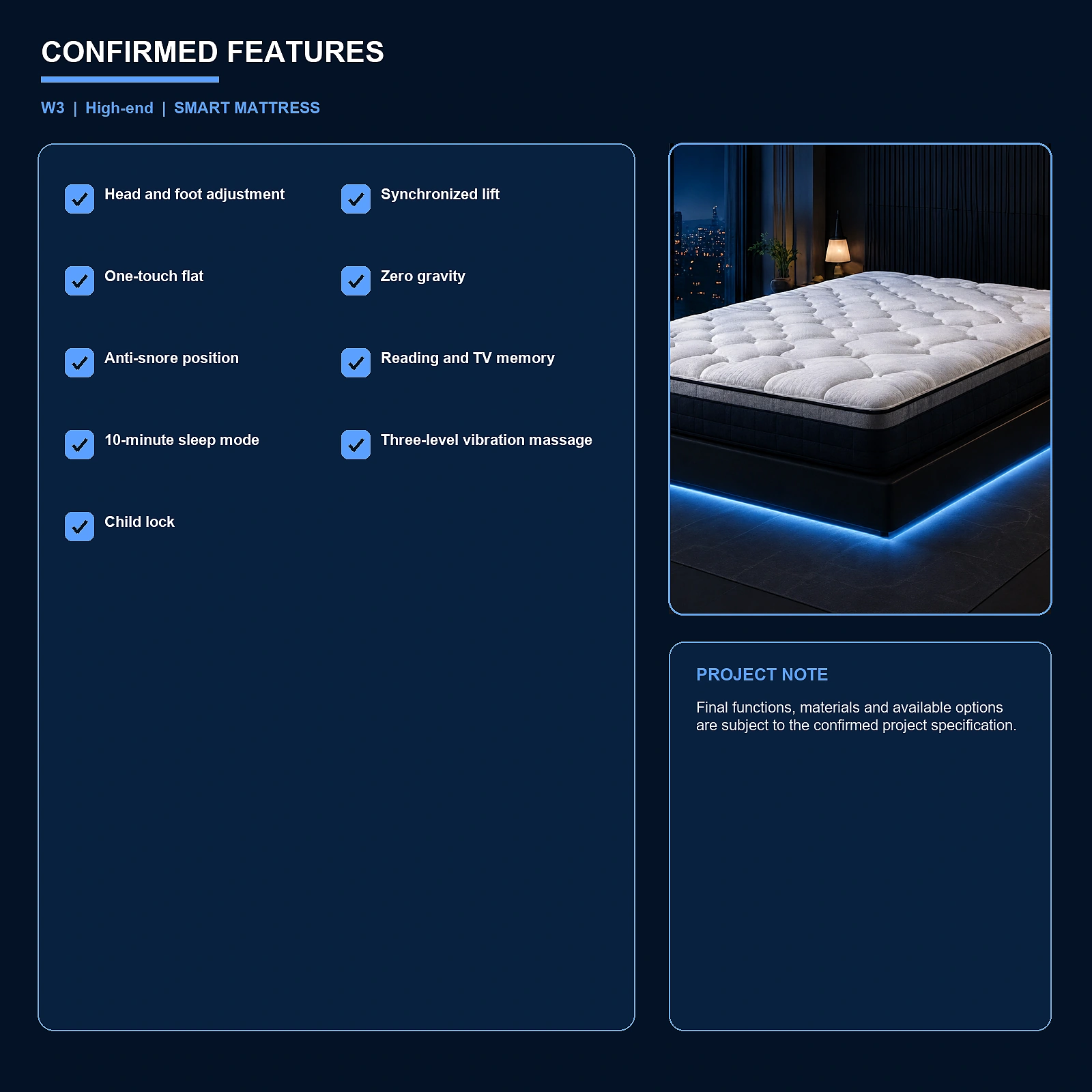 W3 Premium 11-Inch Smart Mattress Key Features