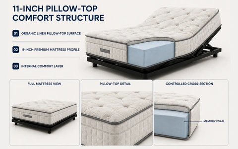 W3 11-inch pillow-top comfort structure