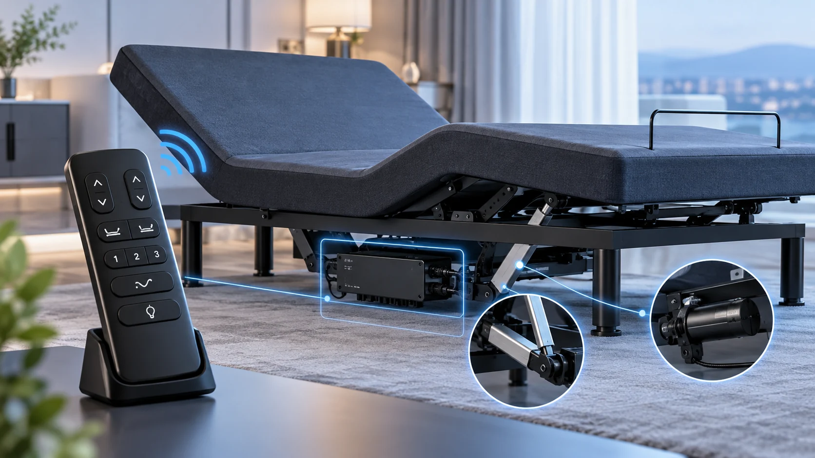 Adjustable bed base remote control system for B2B OEM programs